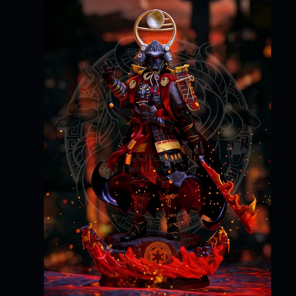 1/24 Female Samurai Warrior with Crescent Helm and Naginata, Resin Model Figure Kit, Fantasy Theme, Unassembled and Unpainted