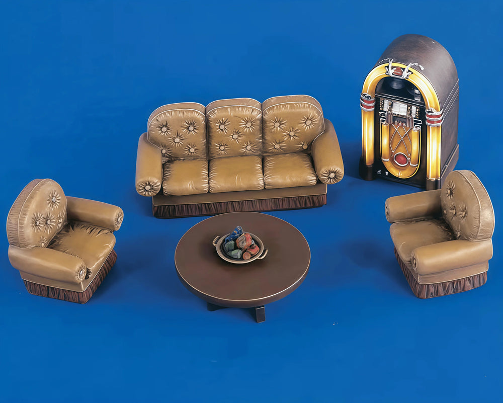 1/35 Salon Interior Furniture Set, Resin Model Diorama Kit, Historical Theme, Unassembled and Unpainted