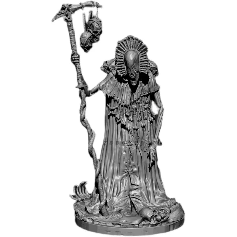 75mm Death Knight Skeleton, Resin Model Figure Kit, Fantasy Theme, Unassembled and Unpainted