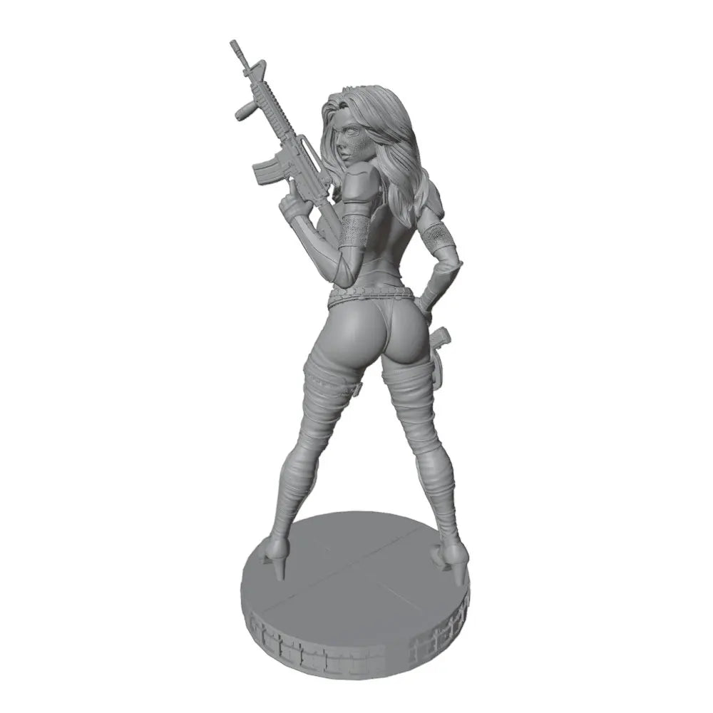 75mm Tactical Female Soldier, Resin Model Figure Kit, Unassembled and Unpainted