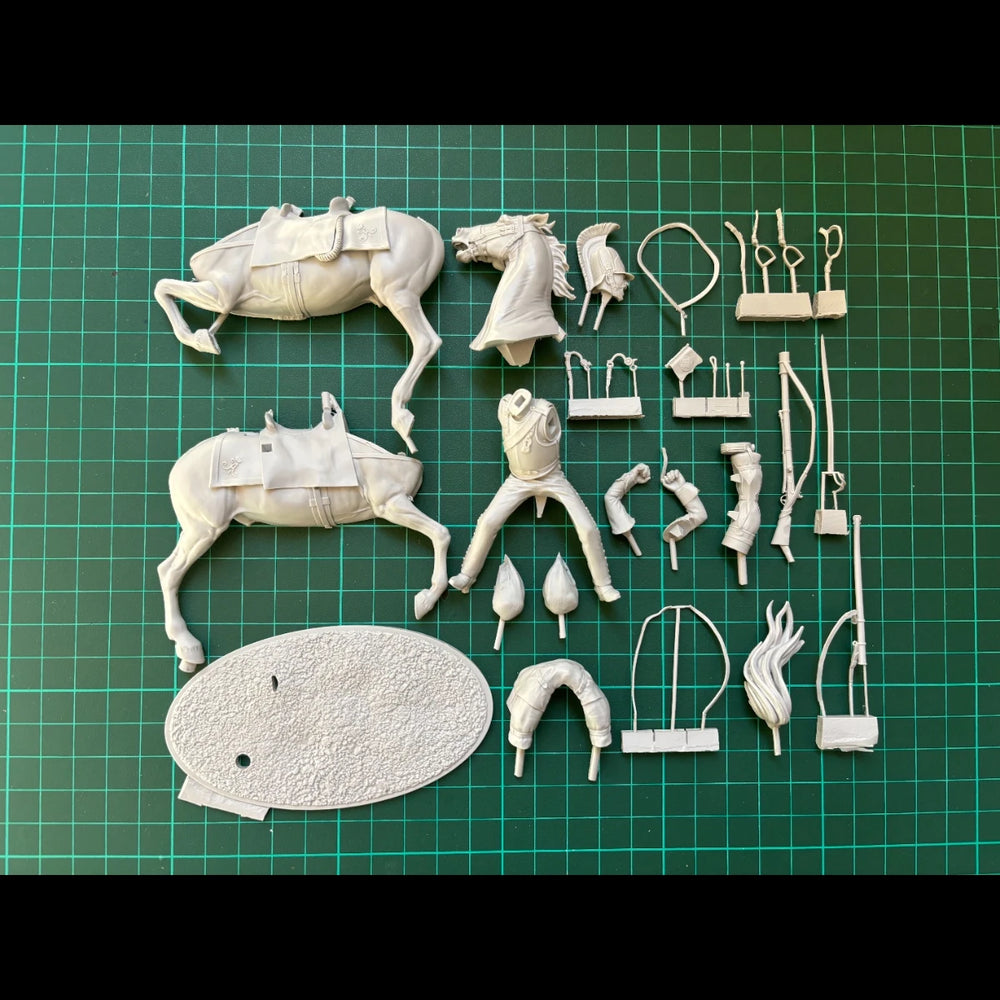 75mm Napoleonic Russian Cuirassier Cavalry, Resin Model Figure Kit, Unassembled and Unpainted