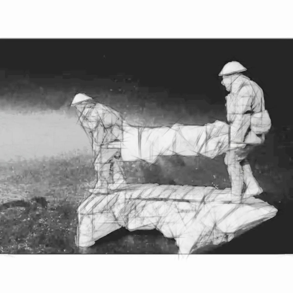 54mm WWI Allied Stretcher Team, 3 Figures, Resin Model Figure Kit, Unassembled and Unpainted