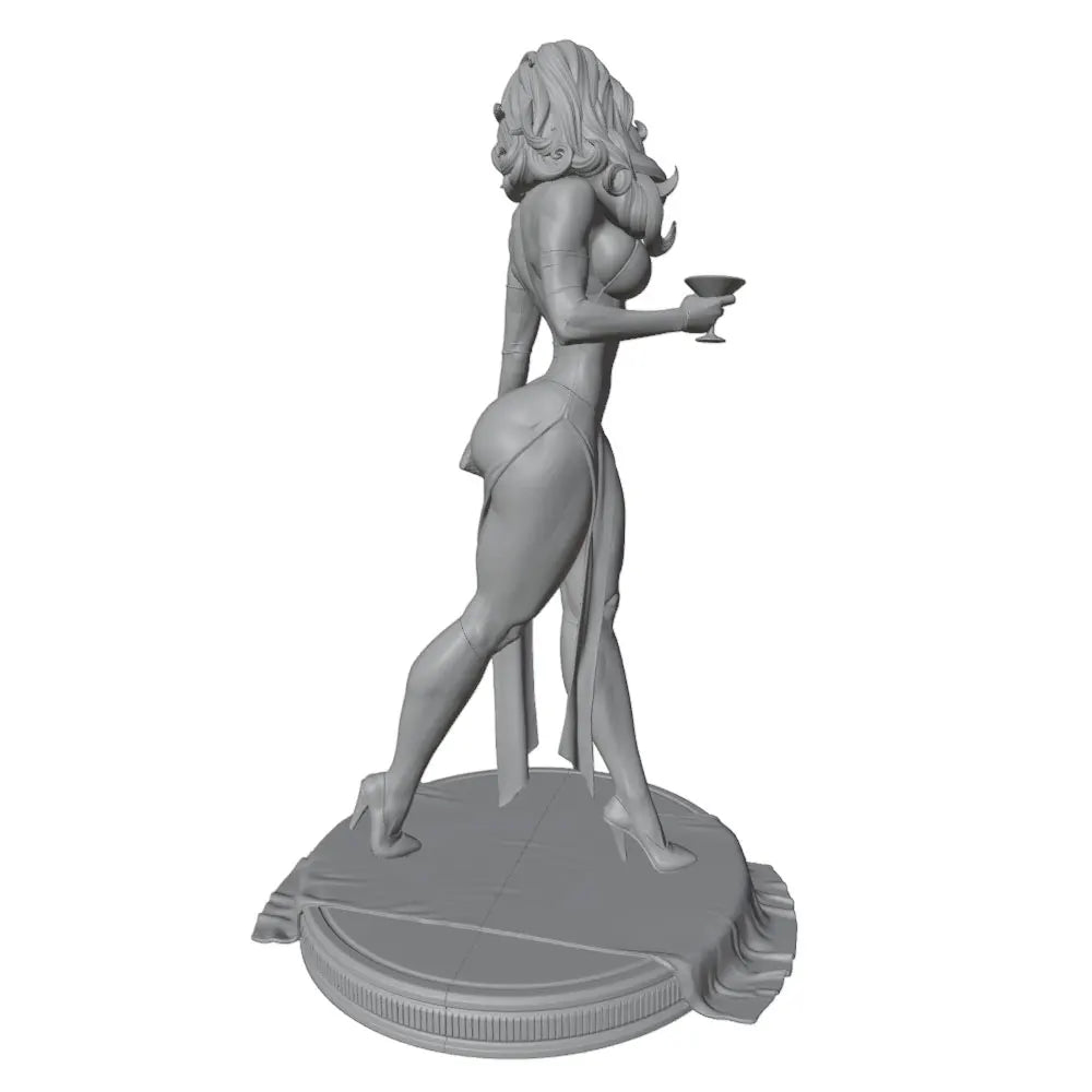 1/24 White-Haired Pin-up, Resin Model Figure Kit, Unassembled and Unpainted