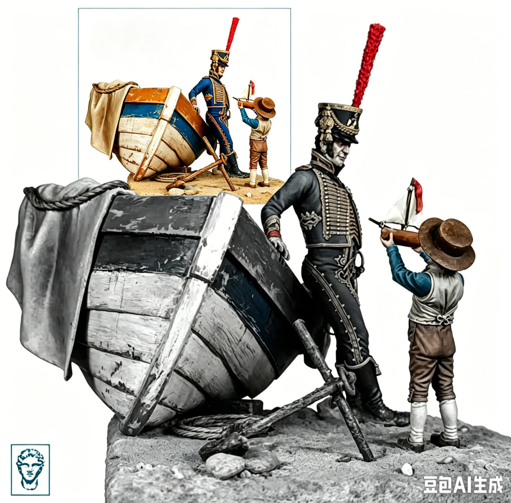 1/35 Napoleonic French Cavalry Officers, 5 Figures, Resin Model Figure Kit, Unassembled and Unpainted