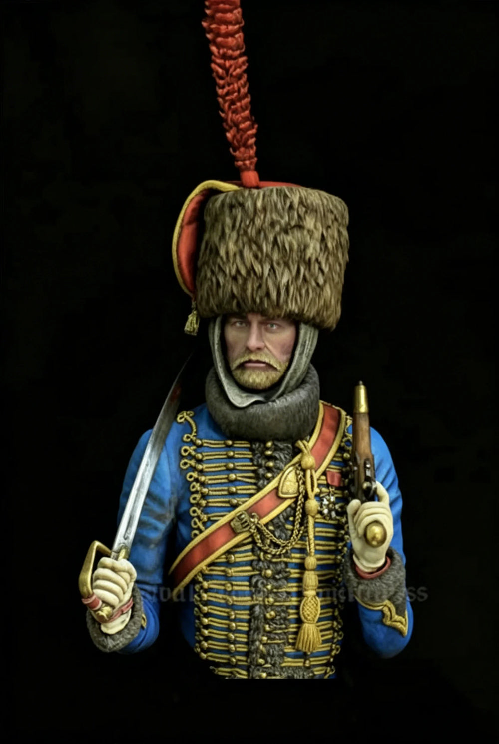 1/10 Napoleonic Russian Guard, Resin Model Bust Kit, Unassembled and Unpainted