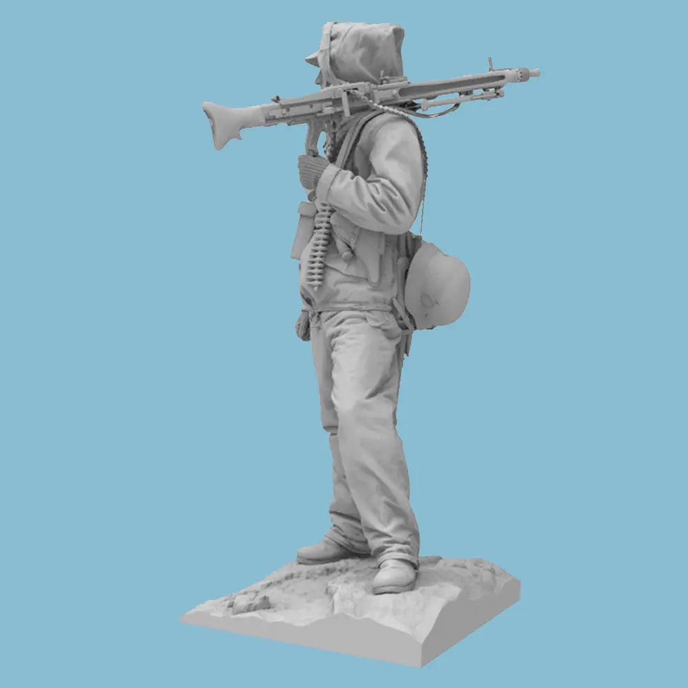 1/24 Modern Soldier with Rifle, Resin Model Figure Kit, Unassembled and Unpainted