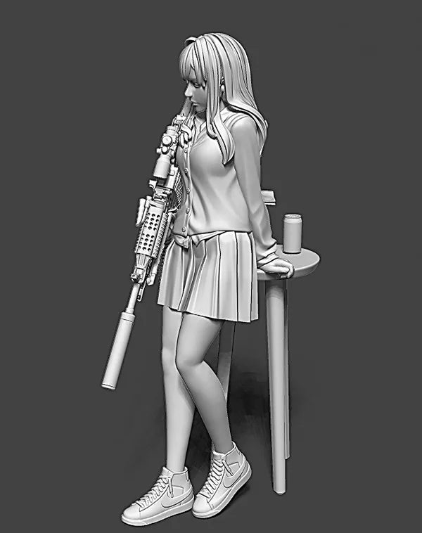1/16 Female Soldier, Resin Model Figure Kit, Anime Theme, Unassembled and Unpainted