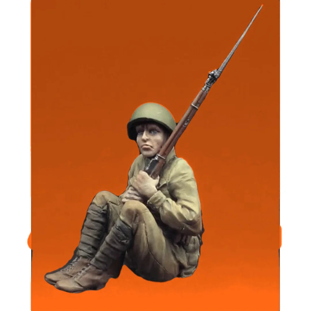 1/35 WWI British Infantry Resting with Rifle, Resin Model Figure Kit, Unassembled and Unpainted