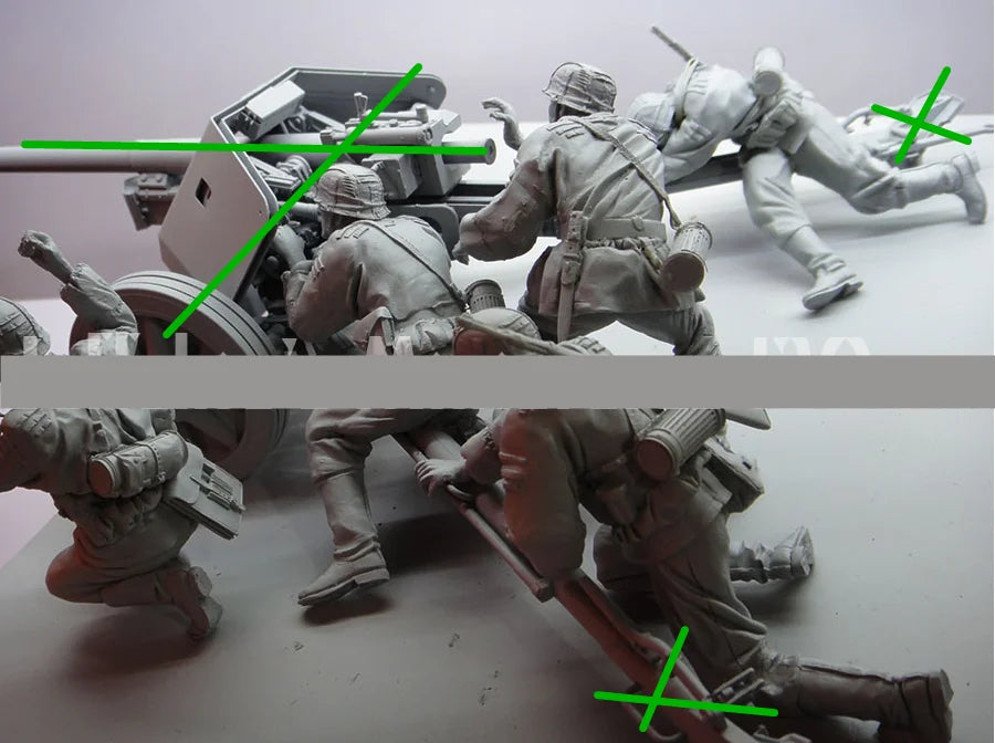 120mm WWII German Infantry, 6 Figures, Resin Model Figure Kit, Unassembled and Unpainted