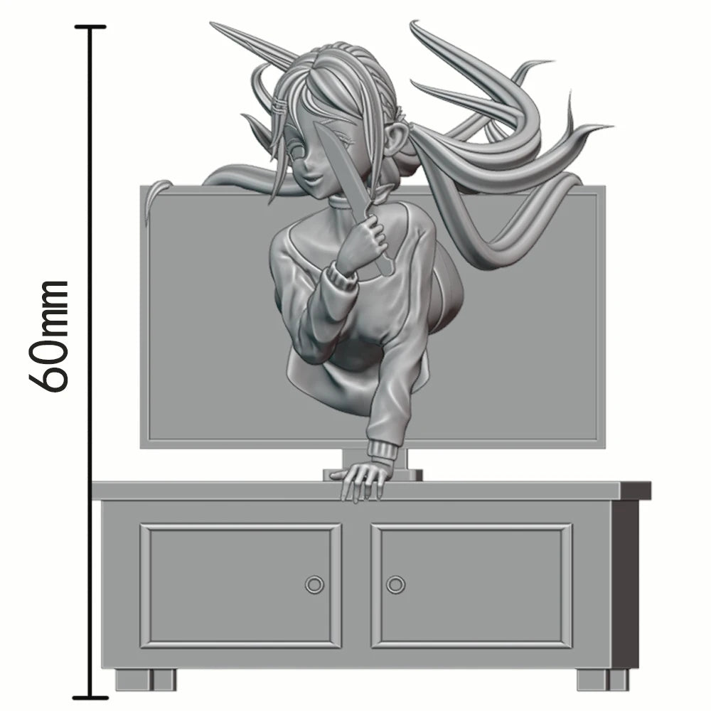 60mm Demon Enchantress, Resin Model Bust Kit, Fantasy Theme, Unassembled and Unpainted