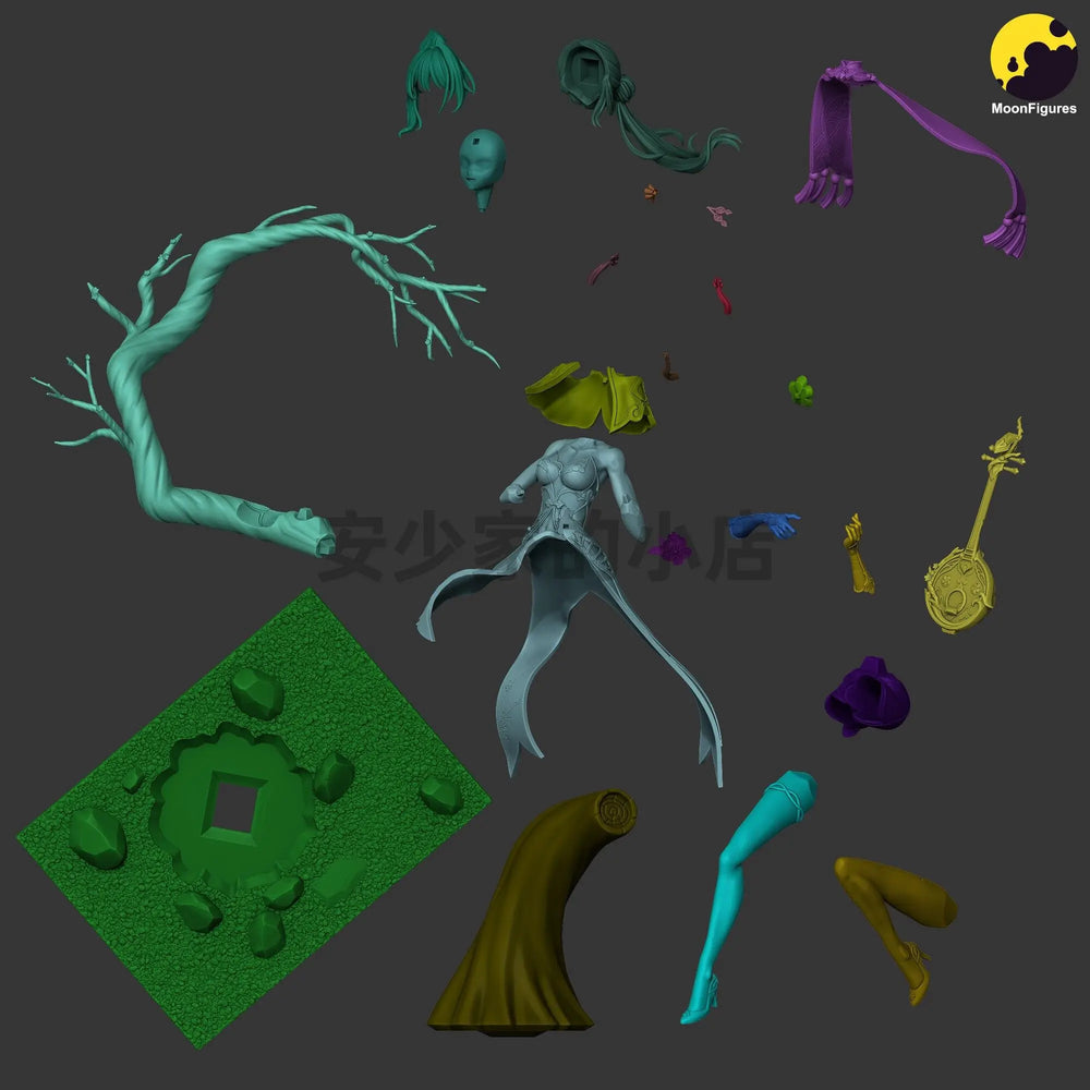 180mm Ruanmei Fantasy Character, Resin Model Figure Kit, Fantasy Theme, Unassembled and Unpainted