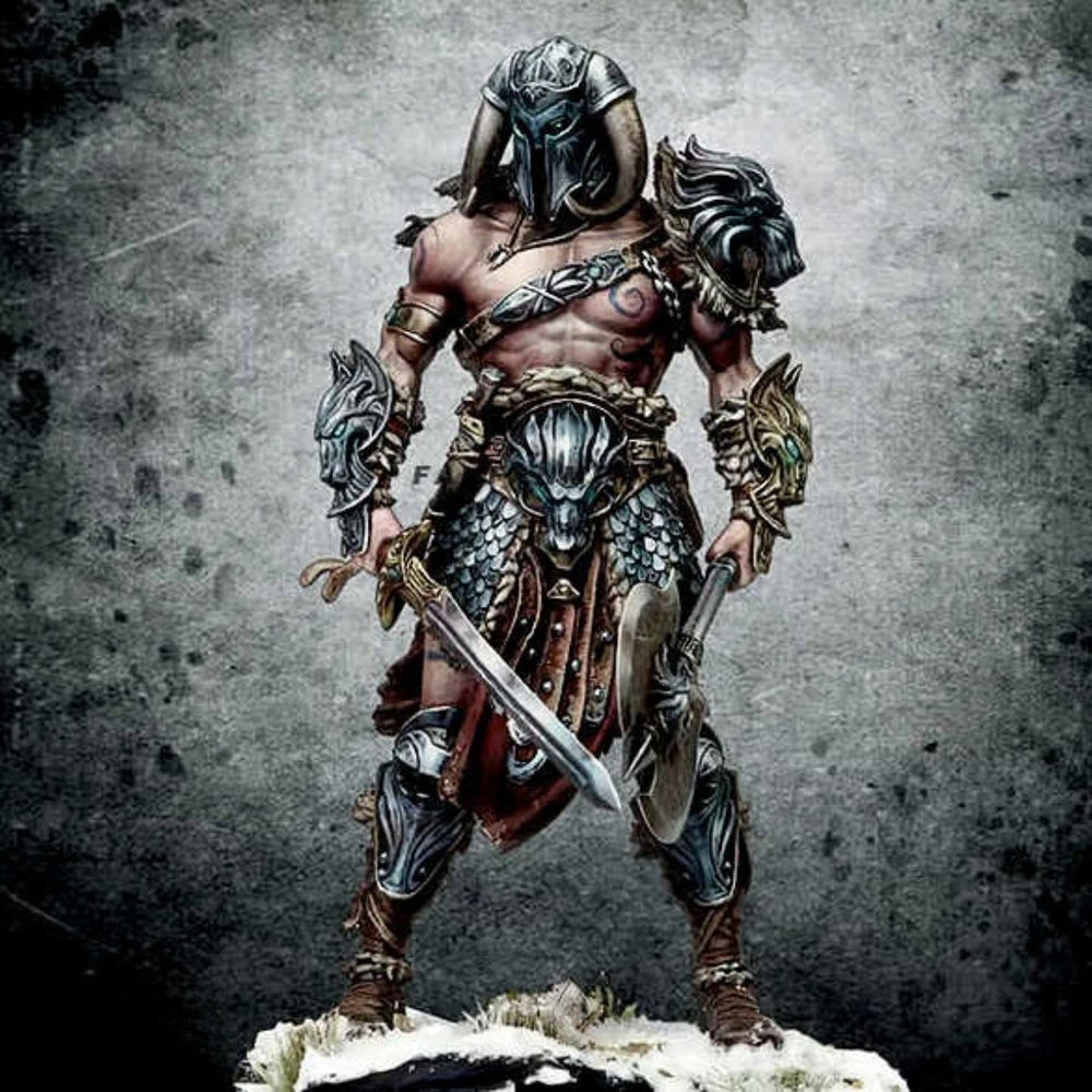1/24 Nordic Dragon Slayer Warrior, Resin Model Figure Kit, Fantasy Theme, Unassembled and Unpainted
