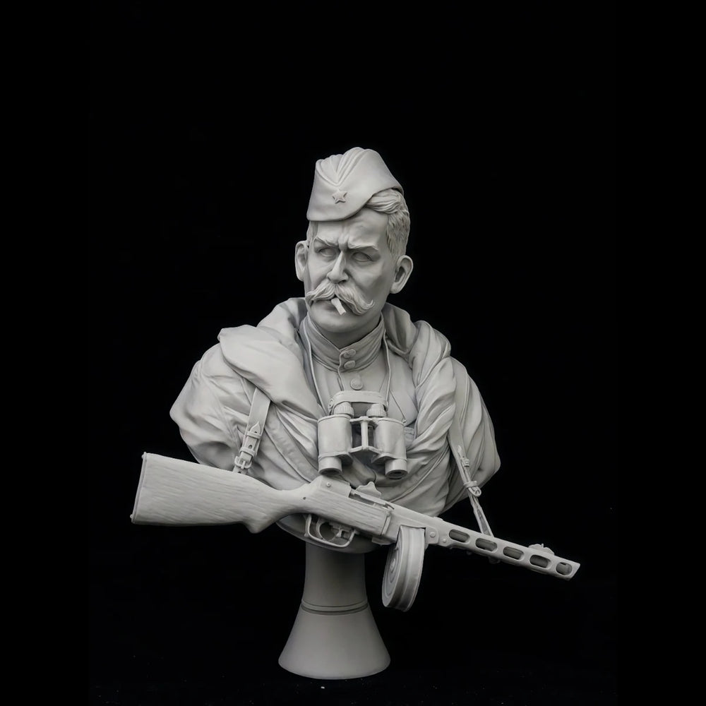 1/10 Cold War Soviet Scout, 2 Figures, Resin Model Bust Kit, Unassembled and Unpainted