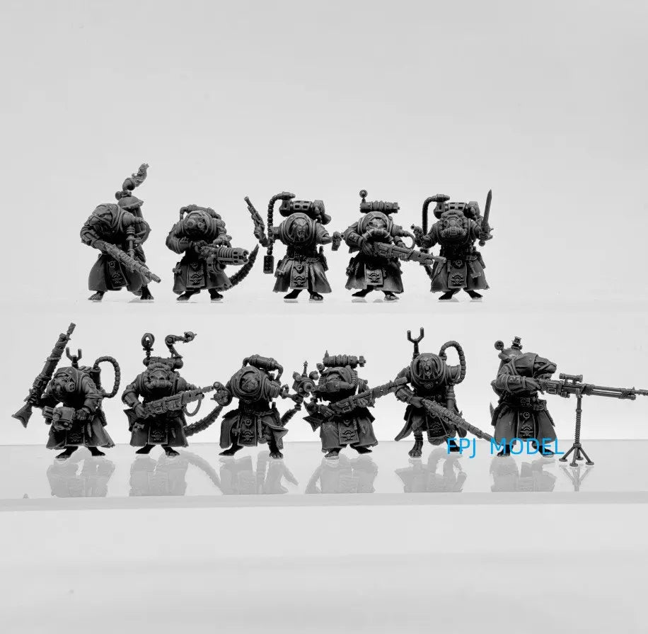 28mm Grimdark Horned Demons, 10 Figures, Resin Model Figure Kit, Fantasy Theme, Unassembled and Unpainted