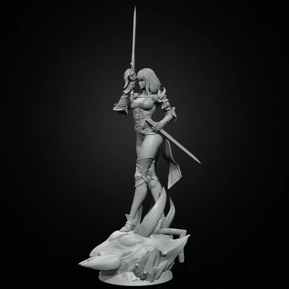 75mm Medieval Female Warrior, Resin Model Figure Kit, Unassembled and Unpainted