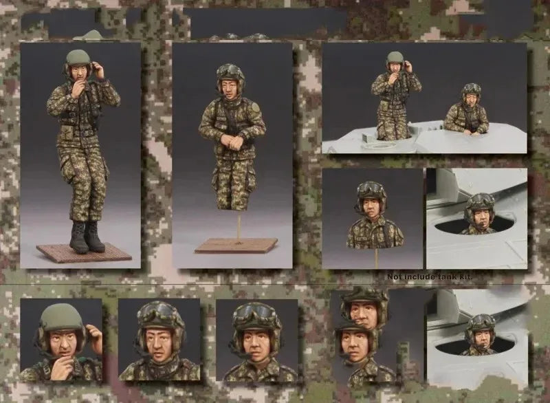 1/35 WWII German Infantry Officer and Squad, 6 Figures, Resin Model Figure Kit, Unassembled and Unpainted