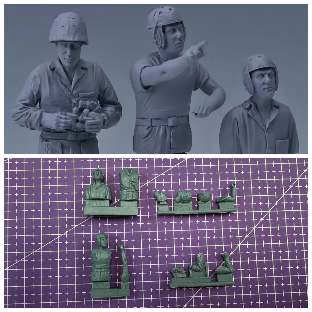 1/35 WWII US Infantry Sergeant Pointing Orders, 6 Figures, Resin Model Figure Kit, Unassembled and Unpainted