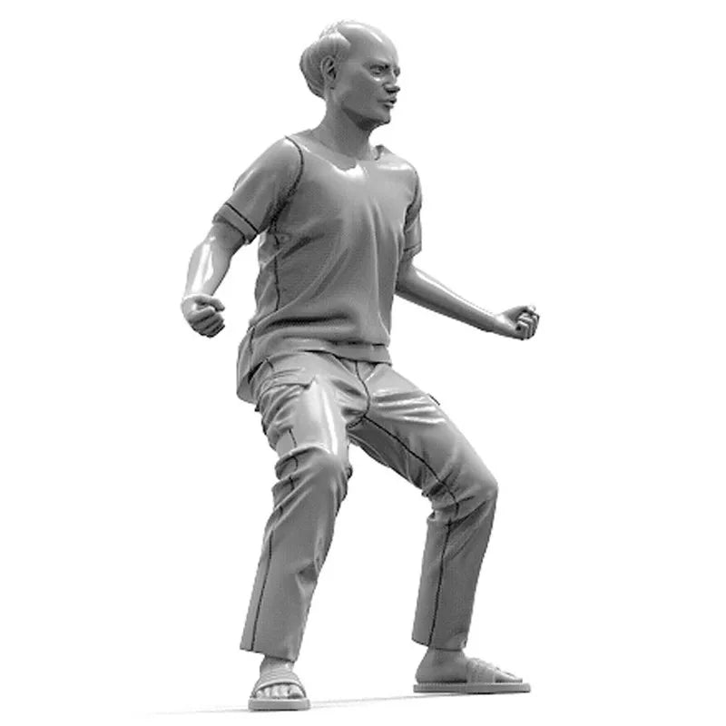 1/24 Long-Haired Anime Girl in Cargo Pants, Resin Model Figure Kit, Anime Theme, Unassembled and Unpainted