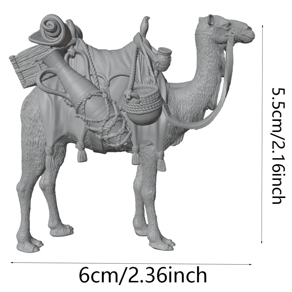 60mm Camel with Ornate Saddle, Resin Model Creature Kit, Wildlife Theme, Unassembled and Unpainted