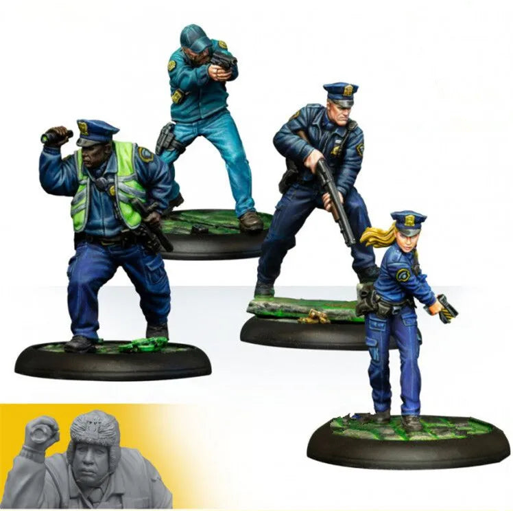 35mm Modern Tactical Team, 4 Figures, Resin Model Figure Kit, Unassembled and Unpainted