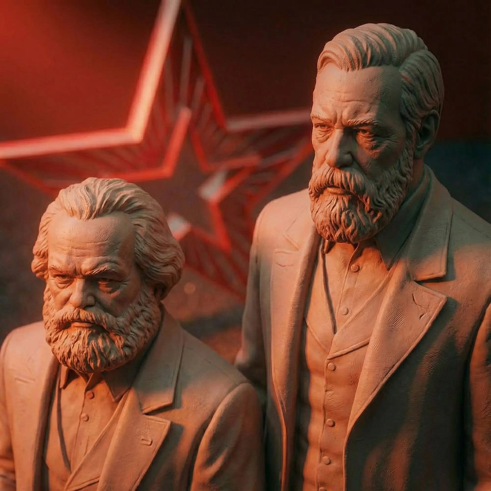 160mm 19th Century Marx & Engels, 2 Figures, Resin Model Figure Kit, Historical Theme, Unassembled and Unpainted