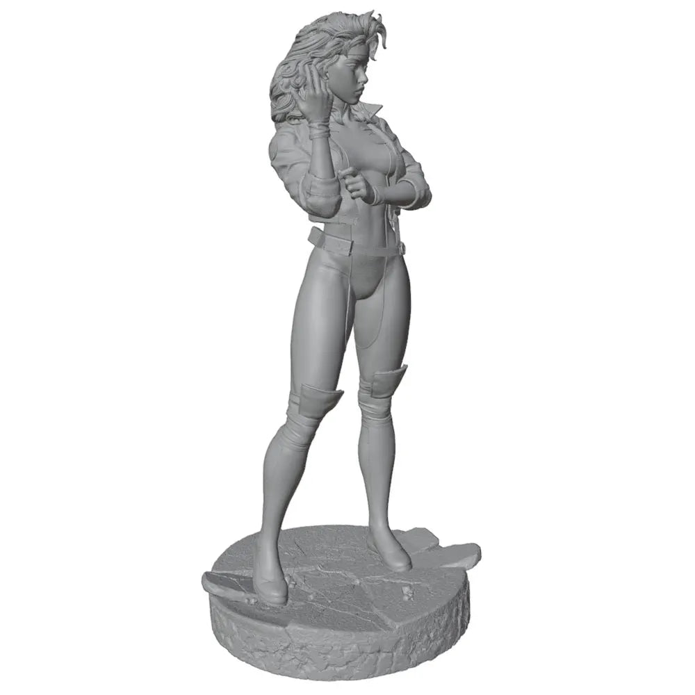 75mm Curly-Haired Warrior in Leather Jacket, Resin Model Figure Kit, Unassembled and Unpainted
