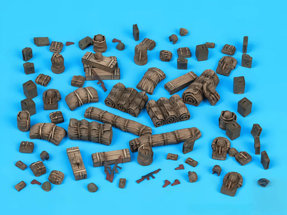 1/72 Military Cargo Scene, Resin Model Diorama Kit, Military Theme, Unassembled and Unpainted