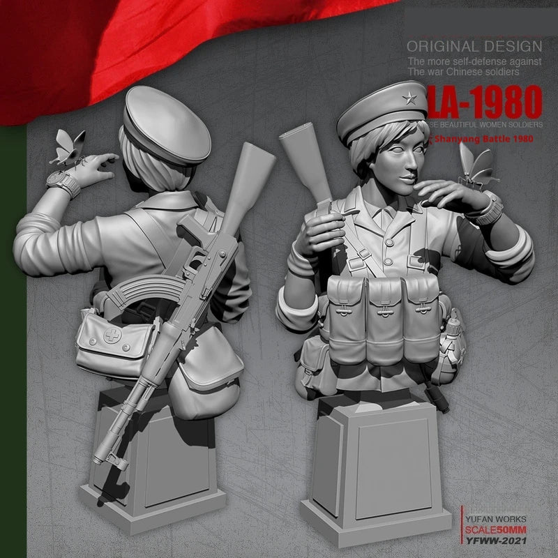 1/18 WWI British Female Soldier with Rifle, Resin Model Figure Kit, Unassembled and Unpainted