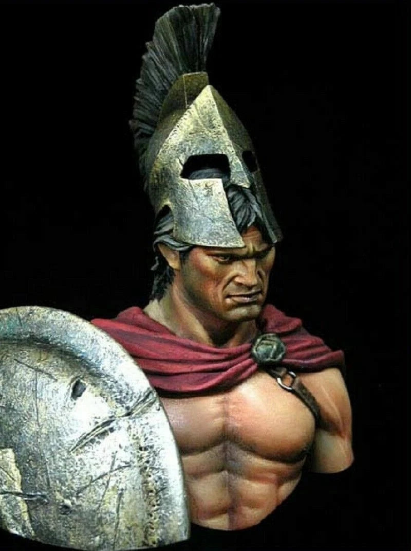 1/10 Ancient Spartan Hoplite, Resin Model Bust Kit, Unassembled and Unpainted