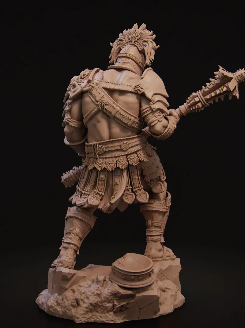 1/24 Ancient Barbarian with Spiky Mohawk and Battle Axe, Resin Model Figure Kit, Unassembled and Unpainted
