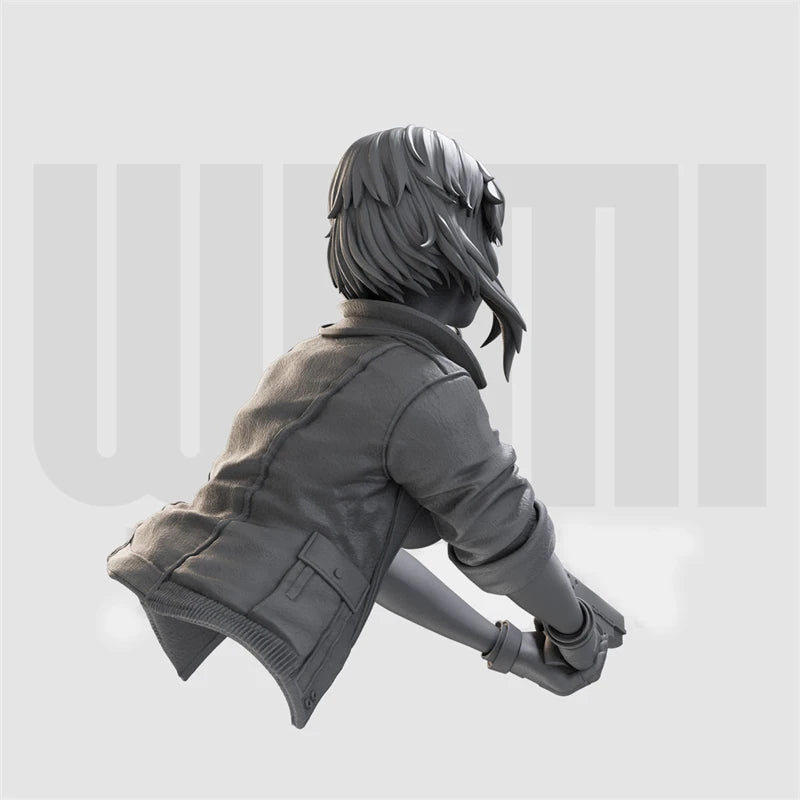 1/10 Female Warrior with Pistol, Resin Model Bust Kit, Fantasy Theme, Unassembled and Unpainted
