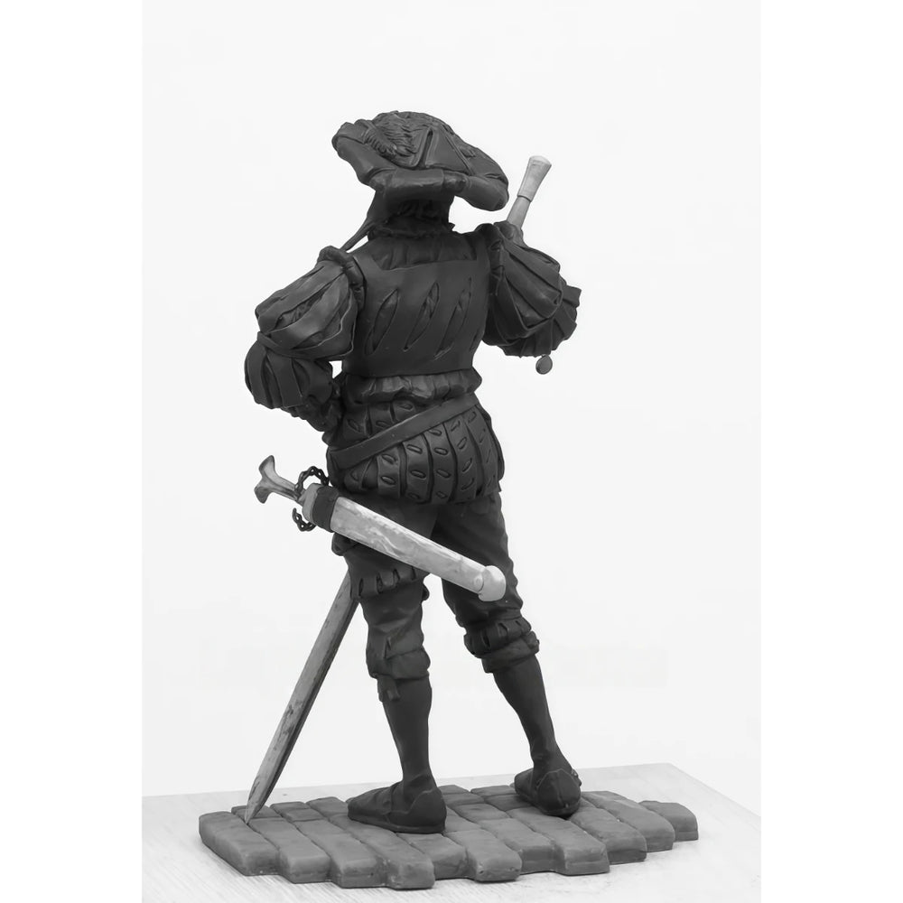 1/24 Warrior with Feathered Hat and Longsword, Resin Model Figure Kit, Fantasy Theme, Unassembled and Unpainted