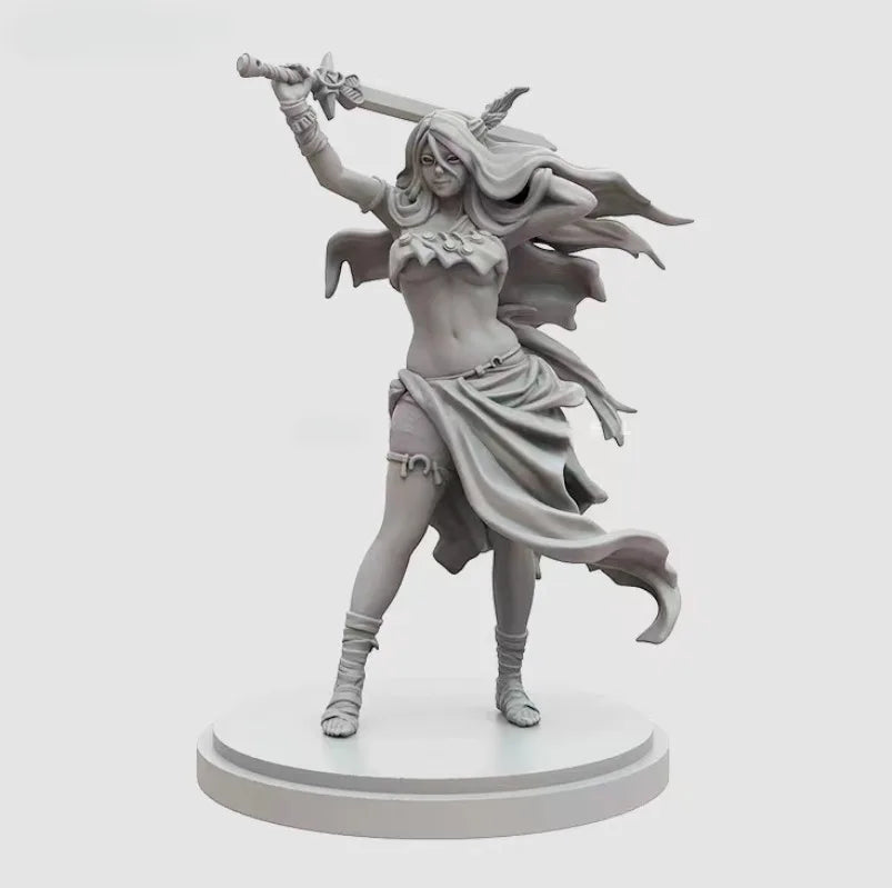 Undead Female Warriors with Ornate Demon Armor, 9 Figures, Resin Model Figure Kit, Fantasy Theme, Unassembled and Unpainted