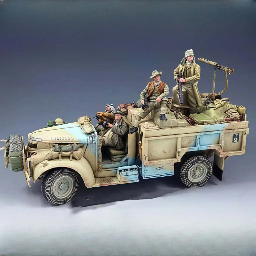 1/35 Modern Desert Military Patrol, 4 Figures, Resin Model Diorama Kit, Unassembled and Unpainted