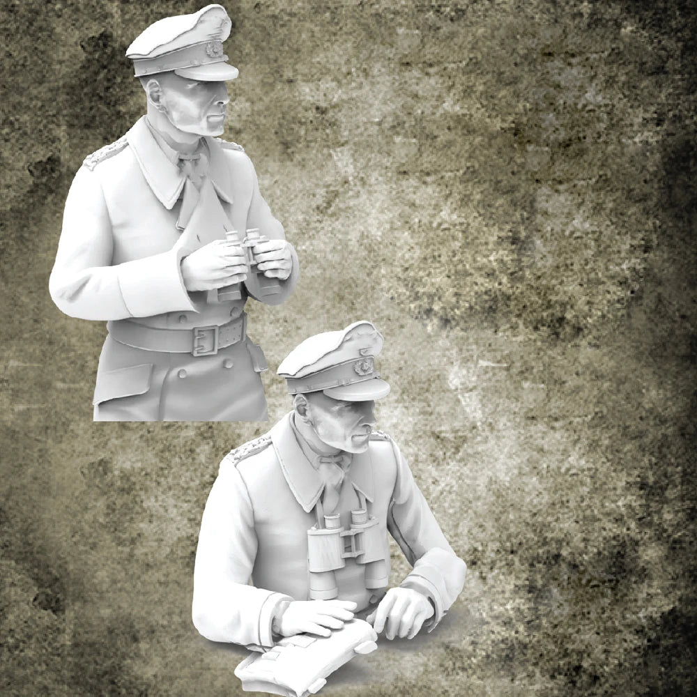 1/35 WWII German Officers, 2 Figures, Resin Model Bust Kit, Unassembled and Unpainted