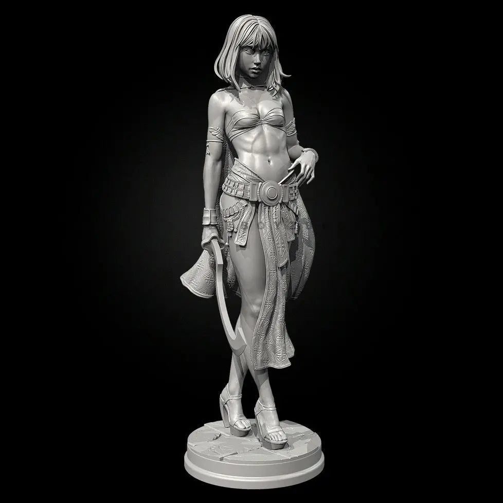 75mm Brunhild Warrior, Resin Model Figure Kit, Fantasy Theme, Unassembled and Unpainted