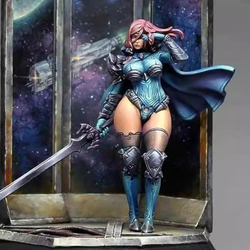 38mm Female Space Warrior, Resin Model Figure Kit, Sci-Fi Theme, Unassembled and Unpainted