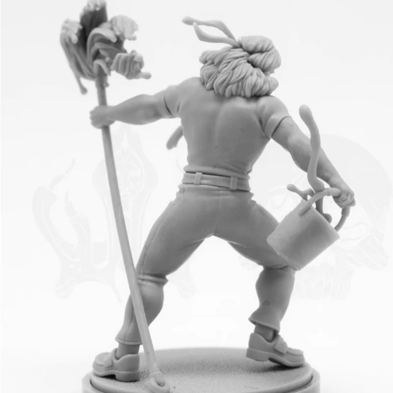 30mm Bearded Tavern Worker, Resin Model Figure Kit, Fantasy Theme, Unassembled and Unpainted