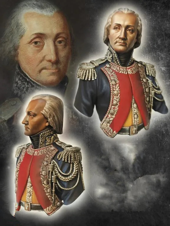 1/9 Napoleonic Officers, 3 Figures, Resin Model Bust Kit, Unassembled and Unpainted