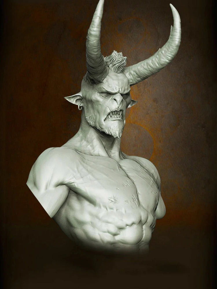 75mm Shaetann the Immortal, Resin Model Bust Kit, Fantasy Theme, Unassembled and Unpainted