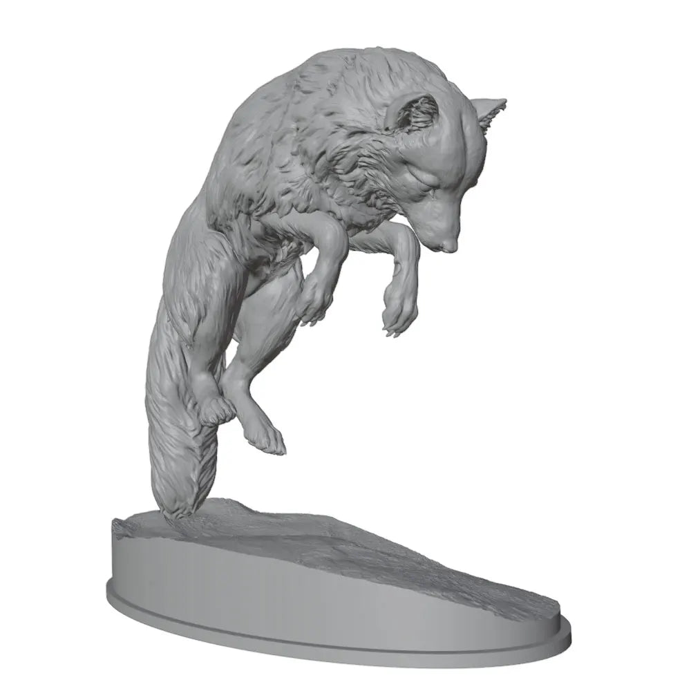 45mm Arctic Fox, Resin Model Creature Kit, Wildlife Theme, Unassembled and Unpainted