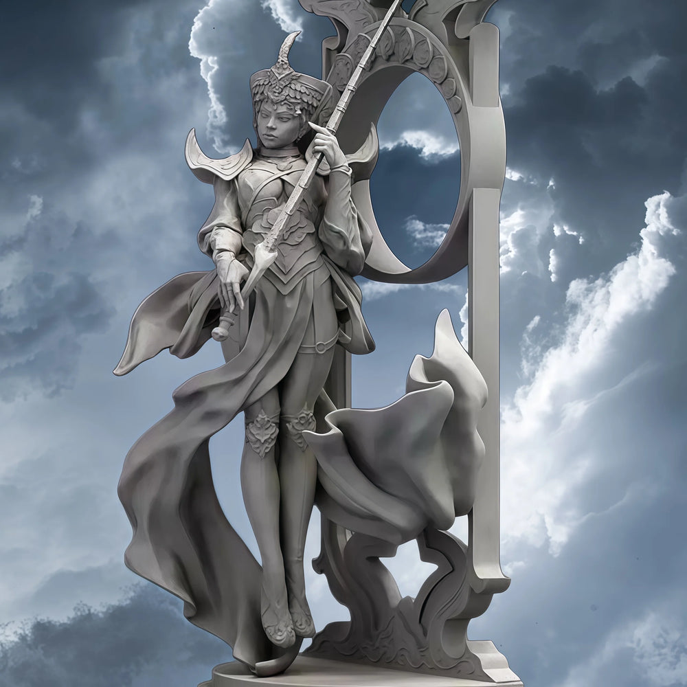 1/24 Sorceress Queen with Ornate Scythe, Resin Model Figure Kit, Fantasy Theme, Unassembled and Unpainted