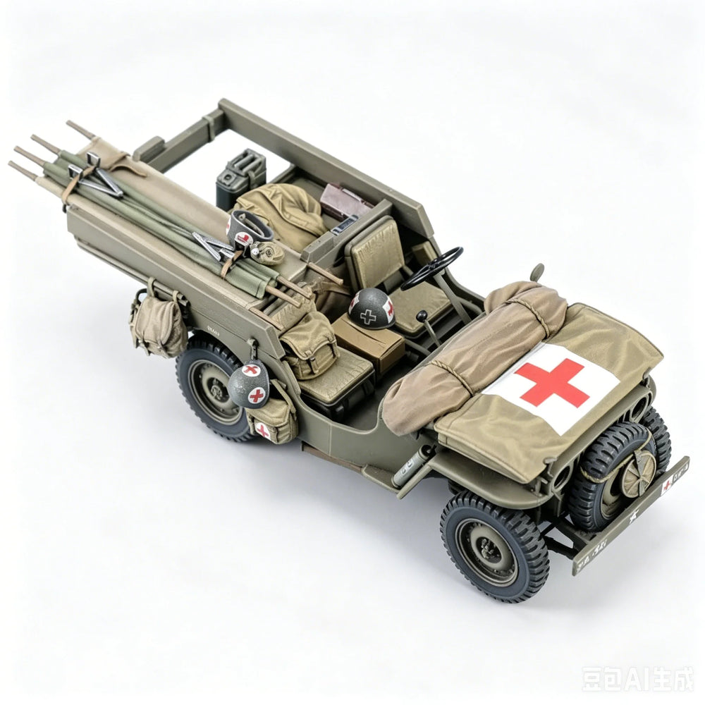 1/35 WWII Allied Willis Ambulance, Resin Model Vehicle Kit, Unassembled and Unpainted