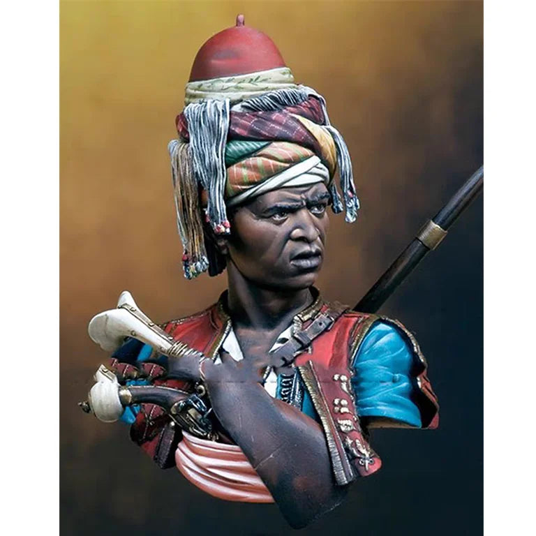 1/10 Napoleonic Ottoman Officer with Eye Patch and Hatchet, Resin Model Bust Kit, Unassembled and Unpainted