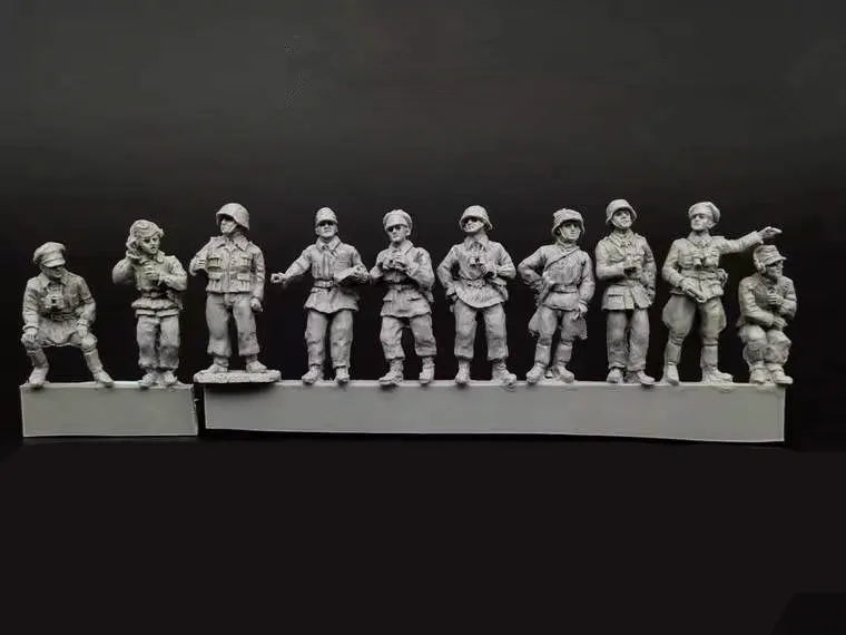 1/72 Modern Military Soldiers Set, 10 Figures, Resin Model Figure Kit, Unassembled and Unpainted
