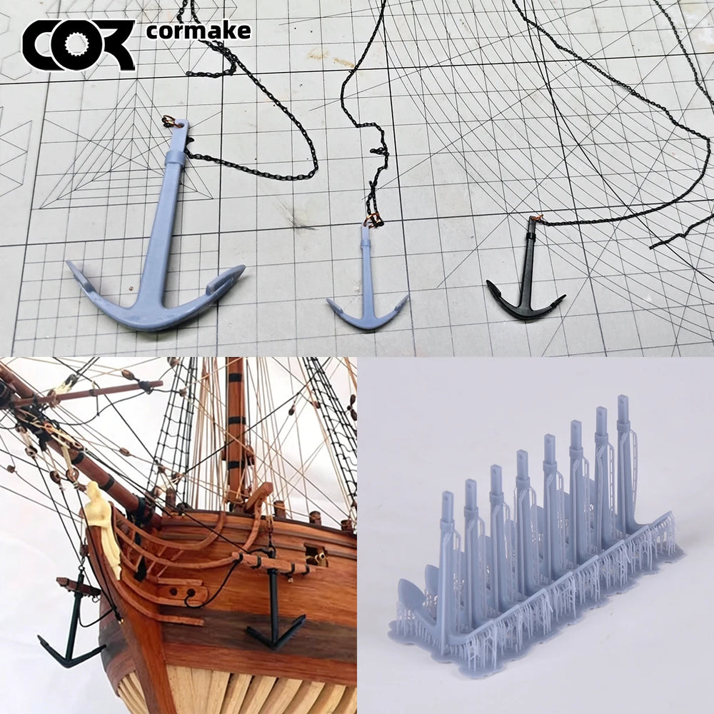 Sailing Ship Anchor and Chain, Resin Model Accessory Kit, Historical Theme, Unpainted