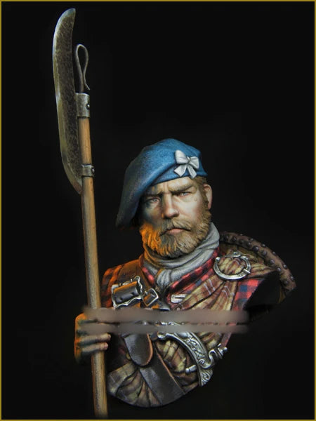 1/10 Medieval Warrior with Poleaxe, Resin Model Bust Kit, Unassembled and Unpainted