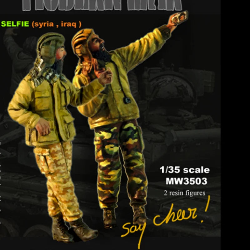 1/35 Modern Middle East Tactical Soldiers, 2 Figures, Resin Model Figure Kit, Unassembled and Unpainted