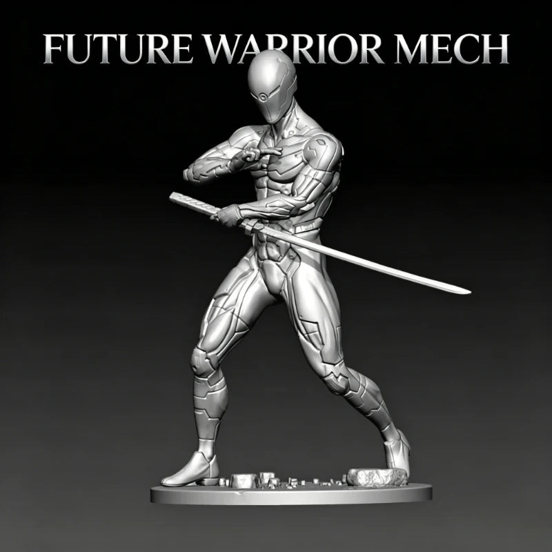 100mm Warrior Mech Character, Resin Model Figure Kit, Sci-Fi Theme, Unassembled and Unpainted