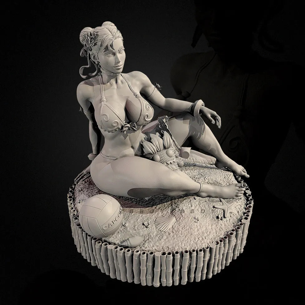65mm Beach Pinup, Resin Model Figure Kit, Unassembled and Unpainted